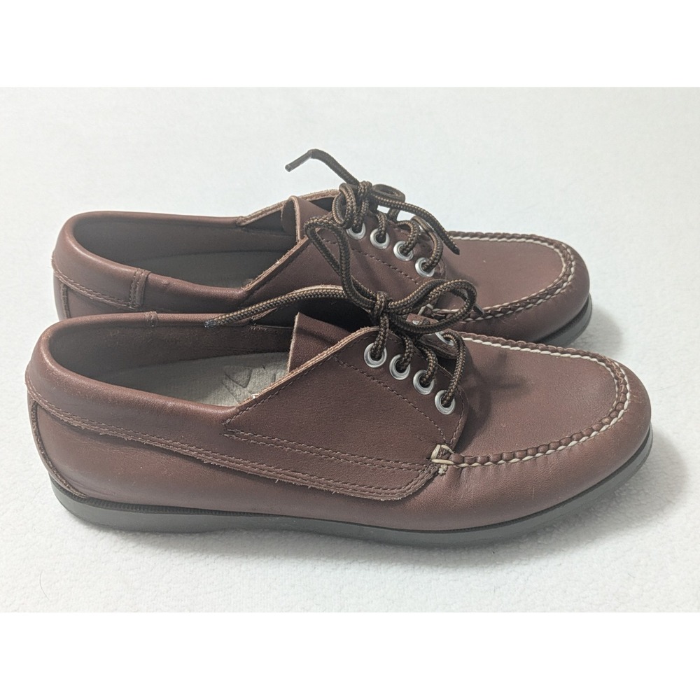 LL BEAN Women's Leather Driving‎ Moccasin Loafers Size 8.5 Brown Preppy Academia